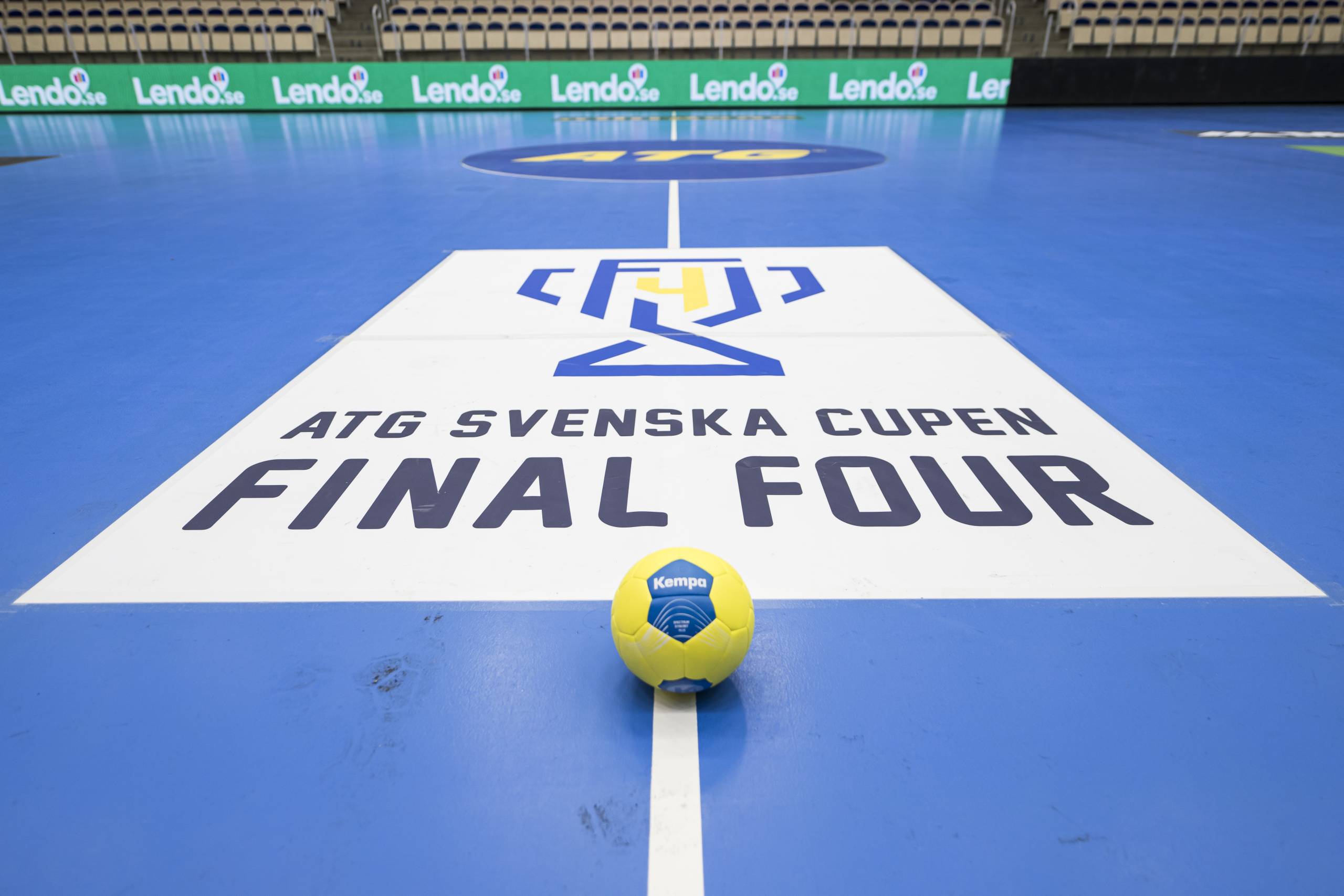 240225 Interiör Estrad inför bronsmatchen i ATG Svenska Cupen i handboll mellan Önnered och Kristianstad den 25 februari 2024 i Alingsås.
Foto: Fredrik Aremyr / BILDBYRÅN / COP 314 / FA0105